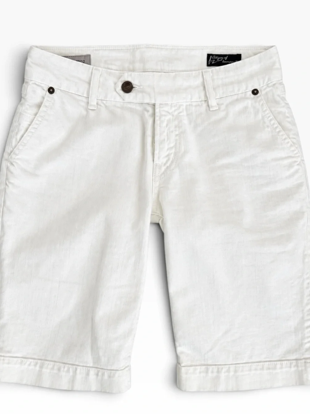 Citizens of Humanity White Stretch Bermuda Shorts 25 USA
